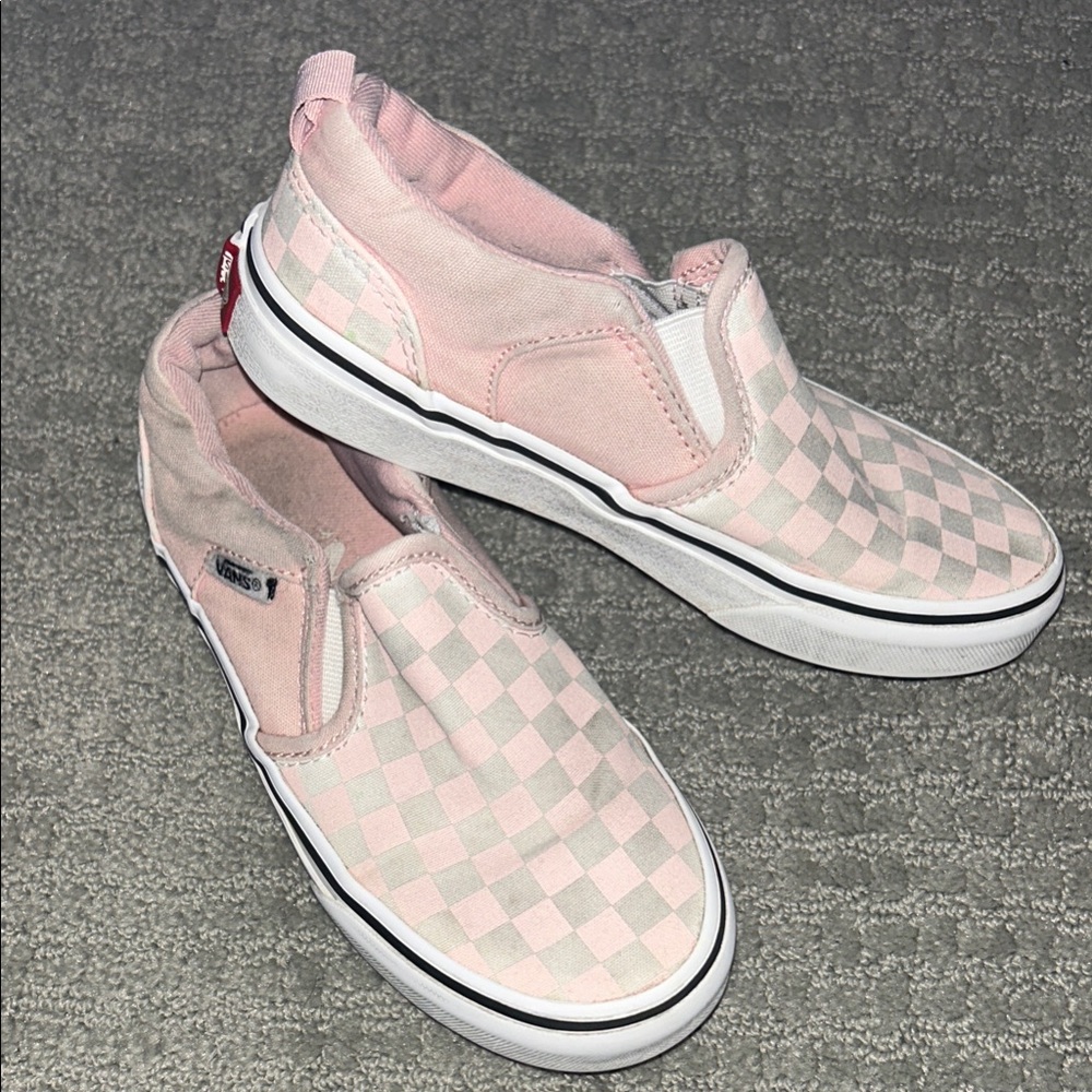 Vans Classic Slip-On Checkerboard Shoes Size 1 Little Girl Free Shipping